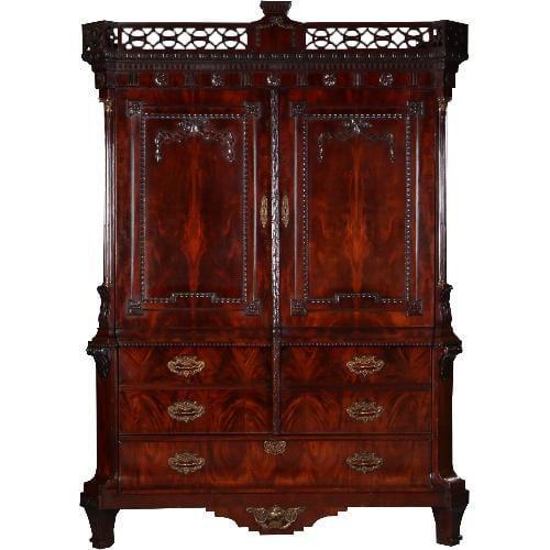 Chique garderobe kast met lange deuren waarachter roede en h, Antiek en Kunst, Antiek | Meubels | Kasten, Ophalen of Verzenden