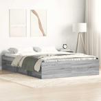 vidaXL Bedframe grijs sonoma eikenkleurig 150x200 cm King, Verzenden, Overige maten, 200 cm, Grijs