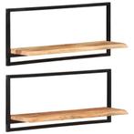 vidaXL Wandschappen 2 st 80x25x35 cm massief acaciahout en, Verzenden, Nieuw