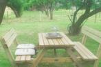 Rockwood® Rugleuning Picknicktafel 1.80m, Ophalen of Verzenden, Nieuw, Rechthoekig, Hout
