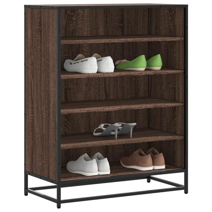 vidaXL Schoenenkast 75x38x97,5 cm bewerkt hout en metaal, Huis en Inrichting, Kasten | Schoenenrekken, Nieuw, Verzenden