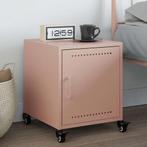 vidaXL Nachtkastje 36x38,5x43,5 cm staal roze, Huis en Inrichting, Verzenden, Nieuw, Metaal of Aluminium