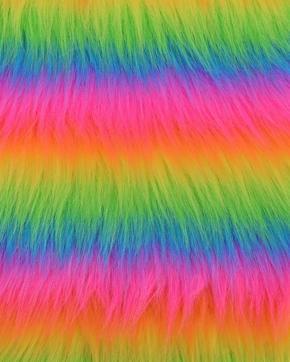 Imitatie Bont Langharig Regenboog, Hobby en Vrije tijd, Stoffen en Lappen, Overige kleuren, Nieuw