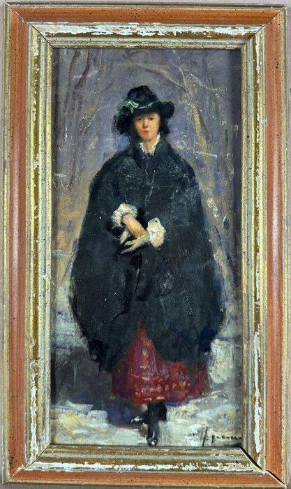 Italiaanse school (XX) - Ritratto di donna, Antiek en Kunst, Kunst | Schilderijen | Klassiek