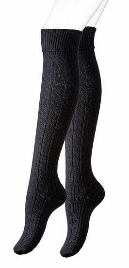 Dames kniekousen met kabelpatroon zwart, Kleding | Dames, Sokken en Kousen, Zwart, Nieuw, Maat 39 t/m 42, Sokken en Kniesokken