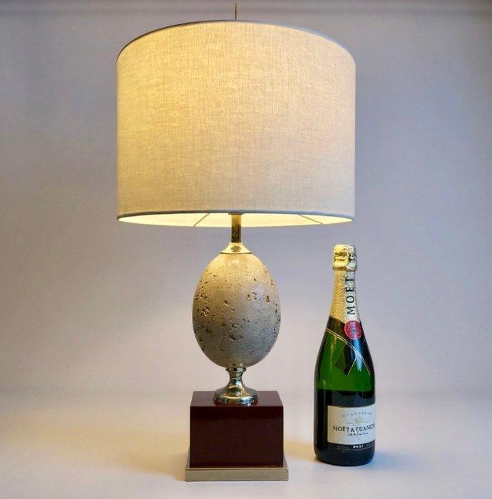 Maison Le Dauphin - Tafellamp - Travertijn struisvogelei, Antiek en Kunst, Curiosa en Brocante