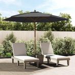 vidaXL Parasol met houten paal 299x240 cm zwart, Tuin en Terras, Verzenden, Nieuw, 2 tot 3 meter