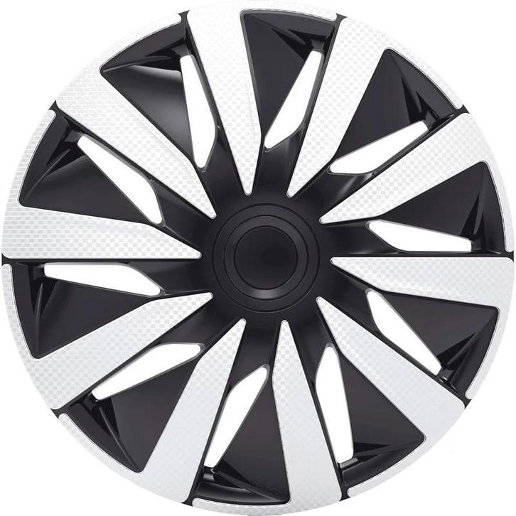 4-Delige J-Tec Wieldoppenset Lazio 14-inch zilver zwart..., Auto-onderdelen, Overige Auto-onderdelen, Nieuw, Verzenden