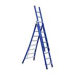 Eurostairs Reform ladder 3 delig BLAUW gecoat, Doe-het-zelf en Verbouw, Ladders en Trappen, Verzenden, Nieuw, Ladder