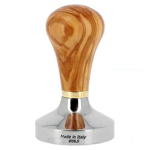 BaristaPro Lord Tamper Olijfhout RVS Flat Base 58,5mm, Witgoed en Apparatuur, Koffiemachine-accessoires, Nieuw, Ophalen of Verzenden