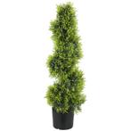 TRUUSK Kunstmatige Cypress 90cm in Spiraalvorm - Plastic Pla, Verzenden, Nieuw