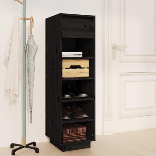 vidaXL Schoenenkast 30x34x105 cm massief grenenhout zwart, Huis en Inrichting, Kasten | Schoenenrekken, Nieuw, Verzenden