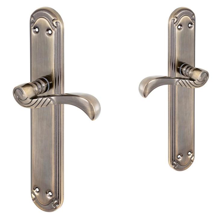 Klassieke deurklinken op schild, deurklink langschild, barok, Doe-het-zelf en Verbouw, Hang- en Sluitwerk, Klink of Kruk, Nieuw