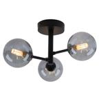 Moderne badkamer plafondlamp zwart, Amer, IP44, Huis en Inrichting, Lampen | Plafondlampen, Ophalen of Verzenden, Nieuw, Glas