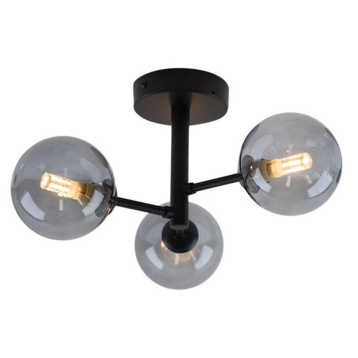 Moderne badkamer plafondlamp zwart, Amer, IP44, Huis en Inrichting, Lampen | Plafondlampen, Nieuw, Glas, Ophalen of Verzenden