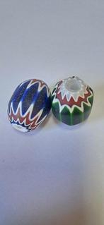 Perla rosetta chevron bead blauw en groen (Zonder