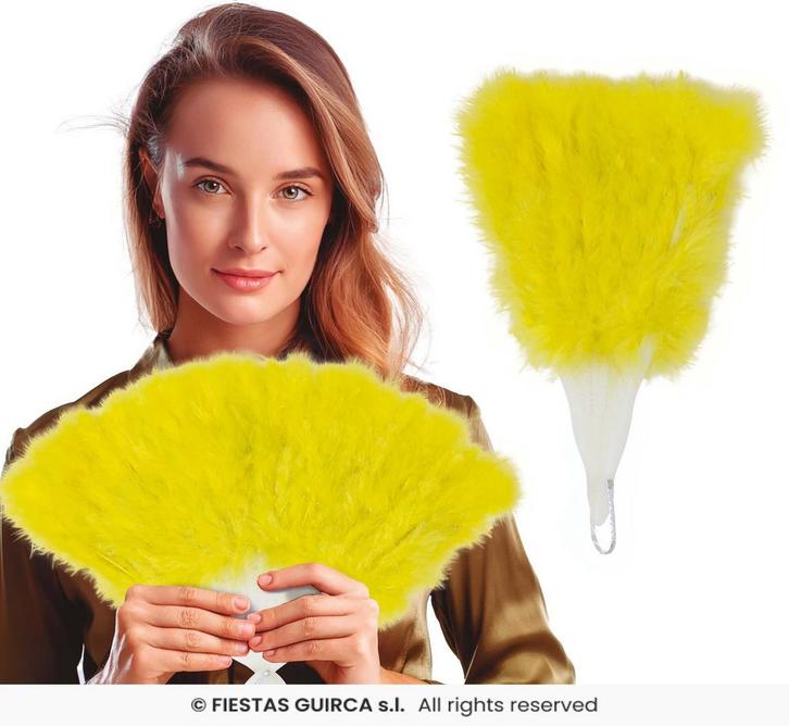 Veren waaier Geel, Kleding | Dames, Carnavalskleding en Feestkleding, Nieuw, Ophalen of Verzenden