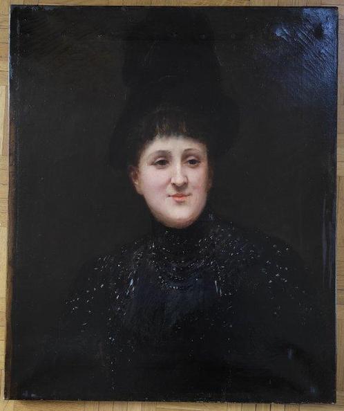 Jean Béraud (1849-1935) - Portrait de la soprane Lucie, Antiek en Kunst, Kunst | Schilderijen | Klassiek