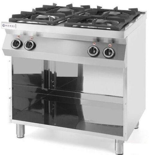 Gasfornuis 4-pits met open onderstel - Hendi - 227589, Zakelijke goederen, Horeca | Keukenapparatuur, Nieuw in verpakking, Verzenden