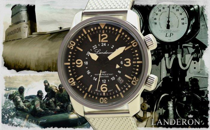 Landeron Compresor GMT Vintage - Heren - 2020+, Sieraden, Tassen en Uiterlijk, Horloges | Heren