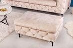 Chesterfield kruk MODERN BAROK 92cm champagne fluwelen, Huis en Inrichting, Ophalen of Verzenden, Nieuw
