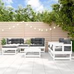 vidaXL 7-delige Loungeset met kussens massief hout wit, Tuin en Terras, Tuinsets en Loungesets, Verzenden, Nieuw, Loungeset, Hout
