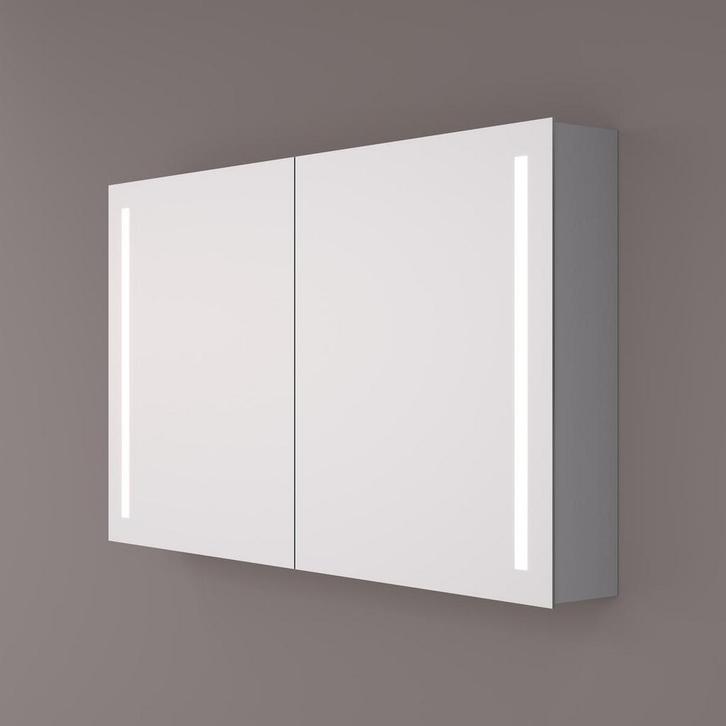 HIPP Design spiegelkast - Verticale LED Banen 120 x 70 x 14, Huis en Inrichting, Badkamer | Badkamermeubels, Ophalen of Verzenden