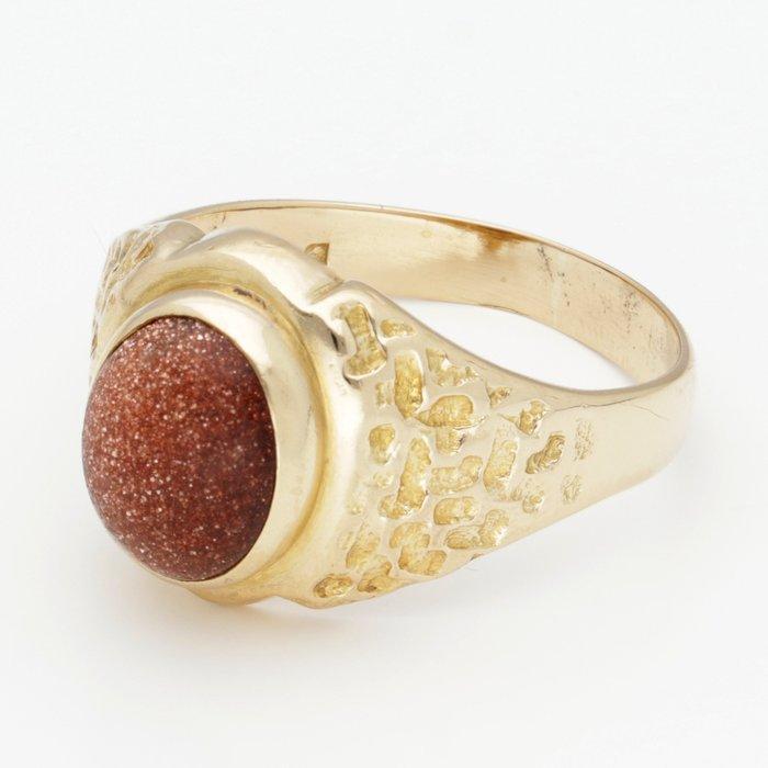 Ring - 14 karaat Geel goud - Goudsteen, Sieraden, Tassen en Uiterlijk, Ringen