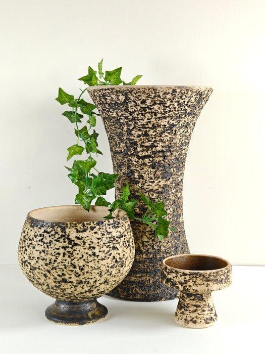 Vaas - (Vloer-) Vaas en bloempotten met berkenbast, Antiek en Kunst, Kunst | Designobjecten