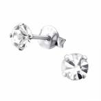 Fako Bijoux® - Oorbellen - 925 Zilver - Zirkonia - 4x4mm -, Verzenden, Nieuw