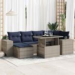 vidaXL 9-delige Loungeset met kussens poly rattan acacia, Verzenden, Nieuw, Rotan, Loungeset