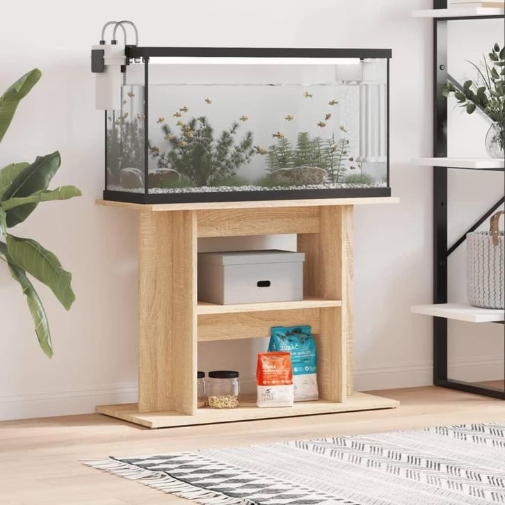 vidaXL Aquariumstandaard 80x35x60 cm bewerkt hout sonoma, Dieren en Toebehoren, Overige Dieren-accessoires, Nieuw, Verzenden