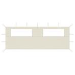 vidaXL Prieelzijwand met ramen 6x2 m crèmekleurig, Verzenden, Nieuw