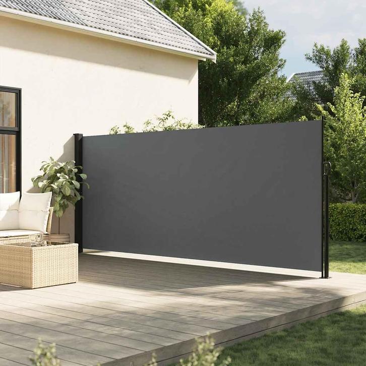 vidaXL Windscherm uittrekbaar 160x600 cm antraciet, Tuin en Terras, Zonneschermen, Nieuw, Verzenden