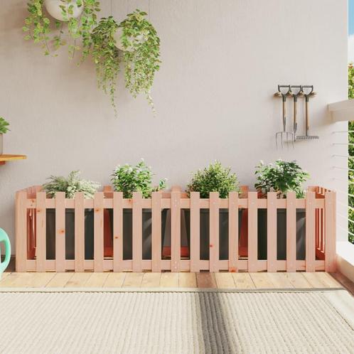 vidaXL Plantenbak verhoogd hekontwerp 200x50x50 cm massief, Tuin en Terras, Bloembakken en Plantenbakken, 100 cm of meer, Nieuw