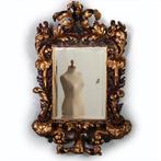 Grote formaat Italiaans barok spiegel  hout geneden lijst ve, Antiek en Kunst, Ophalen of Verzenden