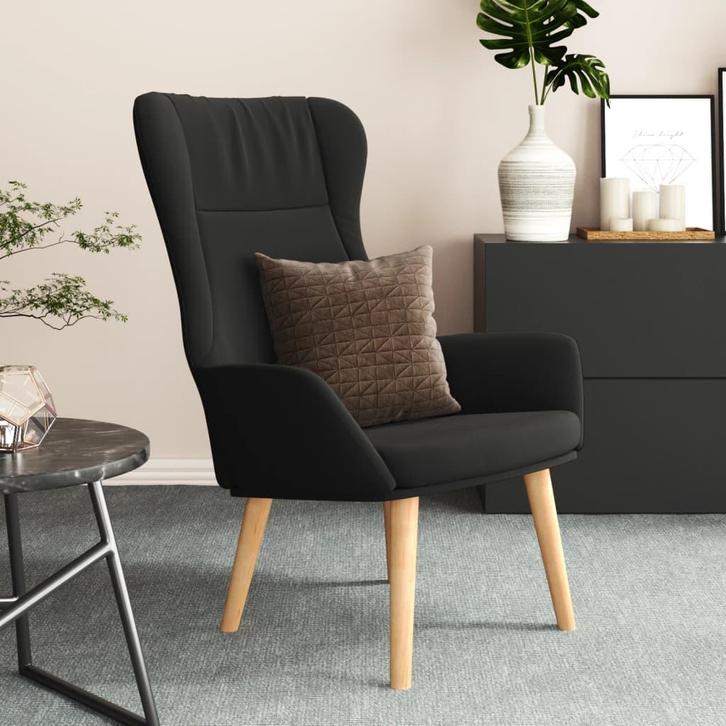vidaXL Relaxstoel stof zwart, Huis en Inrichting, Fauteuils, Nieuw, Verzenden