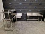 Aan- en afvoertafel set | tafels voor doorschuif vaatwasser, Zakelijke goederen, Horeca | Keukenapparatuur, Gebruikt, RVS Meubilair