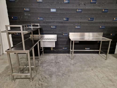 Aan- en afvoertafel set | tafels voor doorschuif vaatwasser, Zakelijke goederen, Horeca | Keukenapparatuur, Gebruikt, RVS Meubilair