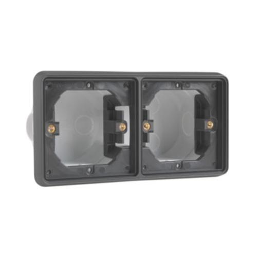 Niko New Hydro inbouwkader dubbel zwart IP55 horizontaal, Doe-het-zelf en Verbouw, Elektra en Kabels, Nieuw, Ophalen of Verzenden
