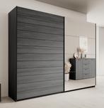 Kledingkast eiken grijs 270 met spiegel en deuren, Nieuw, Modern, 50 tot 75 cm, Verzenden
