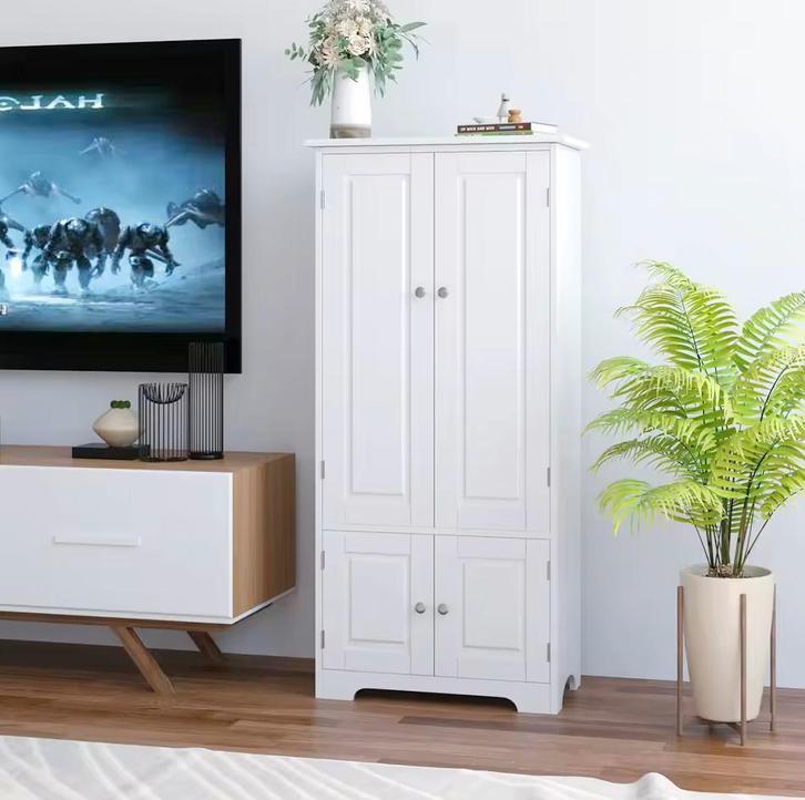 Getone Hoge Opbergkast – Zwart of Wit – Nieuwe Hoge Kast, Antiek en Kunst, Antiek | Meubels | Kasten, Verzenden