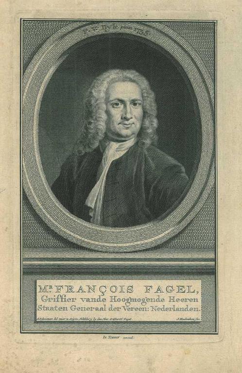 Portrait of Francois Fagel, Antiek en Kunst, Kunst | Etsen en Gravures