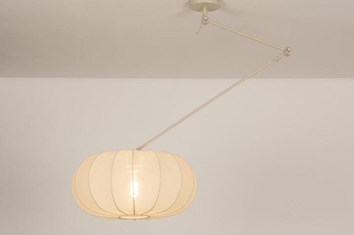 Rietveld Hanglampen - Beige, Zand - Stof, Metaal, Huis en Inrichting, Lampen | Hanglampen, Verzenden