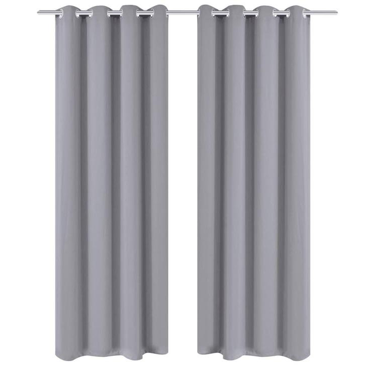 Grijze Gordijnen 135x245 cm - 2 stuks | Retourdeal | 41%..., Huis en Inrichting, Stoffering | Gordijnen en Lamellen, Grijs, Nieuw