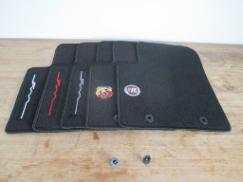 mattenset Fiat 500 met rode 500 cijfers, dik zwart velours, Auto-onderdelen, Interieur en Bekleding, Nieuw, Fiat, Ophalen of Verzenden