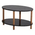 [en.casa] Salontafel Højreby 43x70x44 cm ovaal marmer zwart