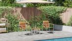 vidaXL Loungebank met 3 Tuinstoelen van Massief Teak, Verzenden, Nieuw
