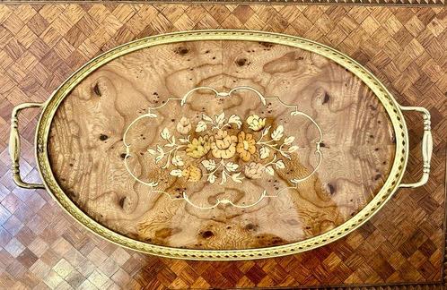Dienblad - Hout, Messing, Antiek en Kunst, Antiek | Meubels | Tafels