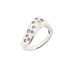 Witgouden brede ring met diamant | 0,20 ct. (witgouden ring), Gebruikt, Overige kleuren, 19 tot 20, Ophalen of Verzenden
